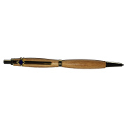Slimline Click ballpoint pen in Acacia with S&C
